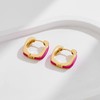 Small Square Hoop Earrings for Women Trendy 14k Gold Plated