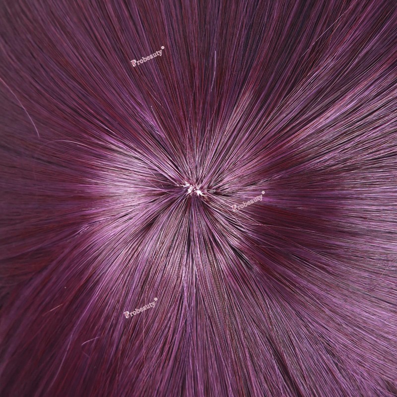 Probeauty Short Purple Anime Wig Deep Purple Wig for Women