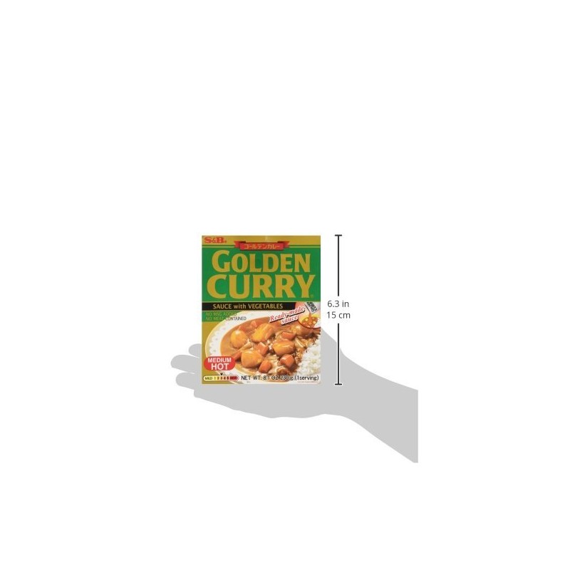 S&B Golden Curry Sauce with Vegetables, Medium Hot, 8.1 oz