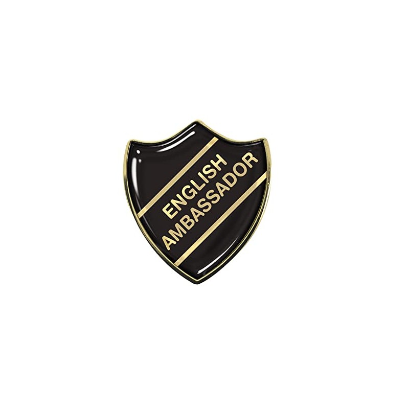 Capricornone English Ambassador Gel Domed Black School Shield Badge