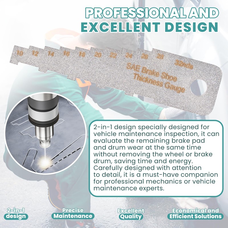 Zookpr Mini Tech Gauge 32nds Brake Pad Measuring Tool