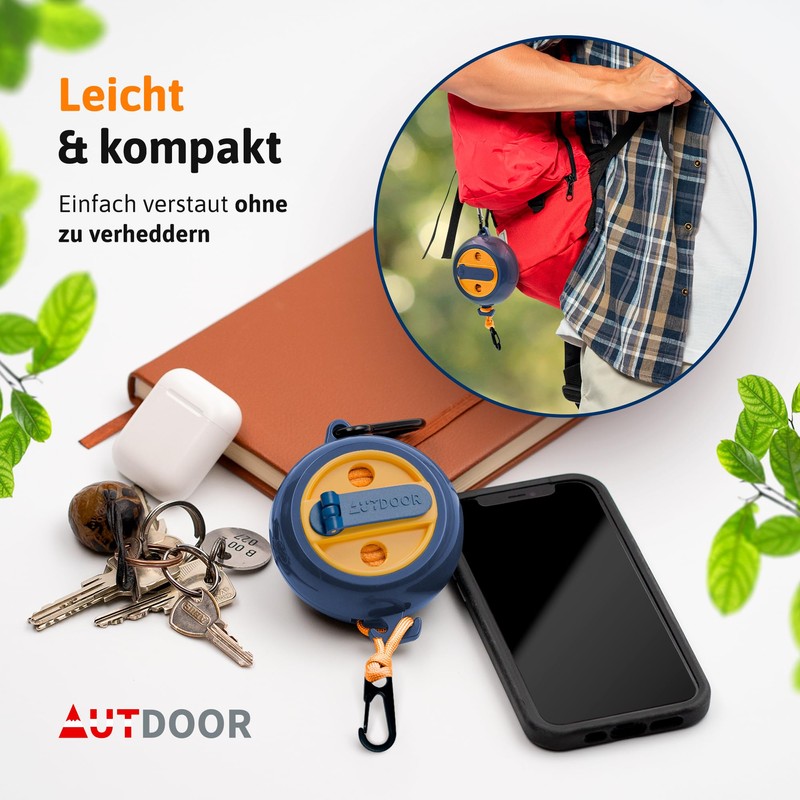 AUTDOOR® Extendable Washing Line with Fold-Out Hand Crank for Effortless