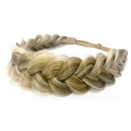TOECWEGR Synthetic Hair Braided Headband Classic Wide Strands Wedding Disorderly Fluffy Braids Wig Band Women Beauty Accessory