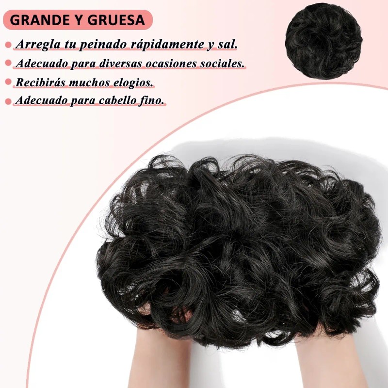 Chongos Postizos Cabello Moño Pelo Desordenado Postizo,2 Pza