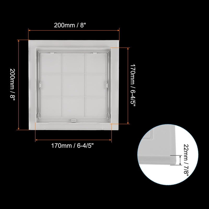 PATIKIL 7x7 inch(165x165mm) Removable Hinged Access Panel, ABS Plumbing Access