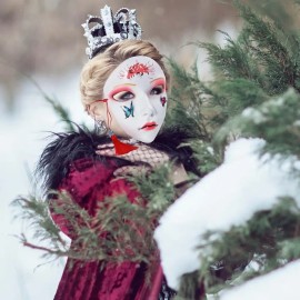 Máscara Completa Pintada A Mano Cubierta De Cara De Pintura