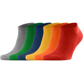 Dafi soft 6 Pairs Trainer Ankle Socks Men, Cotton, Made in Turkey (UK 9-12, 6x Coloured)
