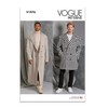 Vogue Men's Loose-Fitting Lined Coat Sewing Pattern Kit, Design Code