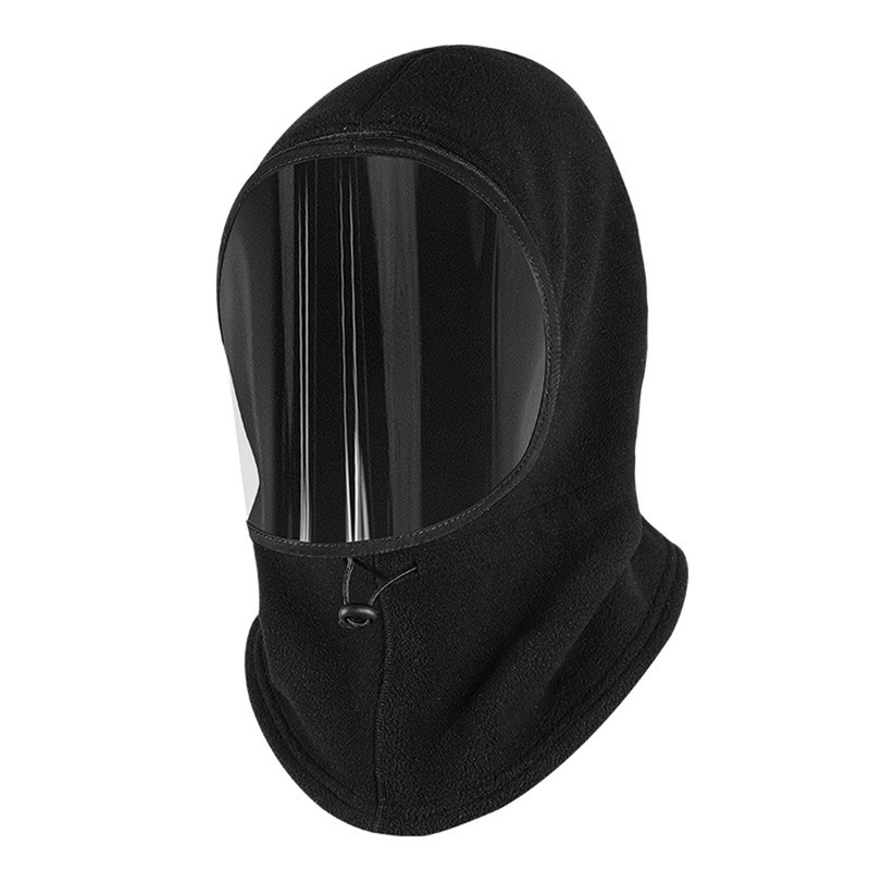 Outdoor Balaclava with Clear Windshield Winter Gear Flannel Lined Hood
