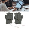 USB Warmer Heated Gloves Flip Half Fingerless Electronic Knitted Hand