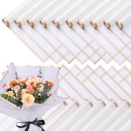 SDMOER 20 Sheet Bouquet Wrapping Paper,Multifunctional Waterproof Floral Wrapping Paper,Flower Arrangement Paper With Gold Edge, Gift Packagingh Gold Edge, Gift Packaging(Fog color)