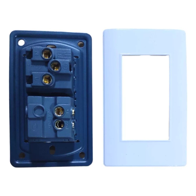 CL Apagador Con Contacto Interruptor Reforzado Placa White