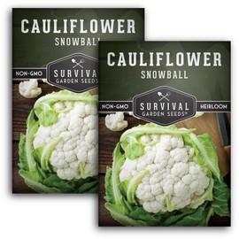 Snowball Cauliflower Seed for Planting - 2 Packets with Instructions to Plant & Grow Amazing White Vegetables in Your Home Vegetable Garden - Non-GMO Heirloom Variety - Survival Garden Seeds
