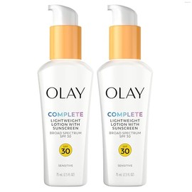 Olay Complete Daily Defense All Day Moisturizer With Sunscreen SPF30 Sensitive Skin, 2.5 fl. Oz., (Paquete de 2)