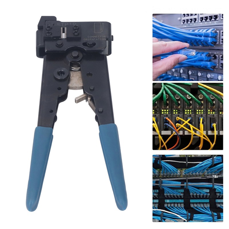 Network Crimper Carbon Steel Head Anti Slip Rubber Handle 8P