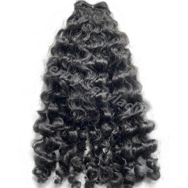 Raw Vietnamese Hair Bundles Human Hair 100% Unprocessed Deep Curly Burmese Curly Cuticle Aligned Hair Extensionsstyle: indian curly, color: Black, Stretched Length: 16 Inches