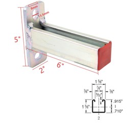 YXGJDP 2 Pack Steel Shelf Bracket,Display Bracket,DIY Projects,Metal Strut Channel,Steel Slotted Bracket,Pipe Support, 6-inch Long.