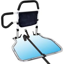 Bed Rails for Elderly Adults Safety, Foldable Bed Guard Rails, Assist Bar for Seniors Fit King/Queen/Full/Twin Size, Gifts for Seniors, Adjustable Heights & Storage Pocket