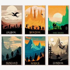 6 Packs Ring Art Paint by Numbers Kit for Adults,DIY Watercolor Oil Painting by Numbers Kits on Canvas,Abstract Landscape Adult Paint by Number Kits Drawing Paintwork for Home Decor 7.8x11.8inch