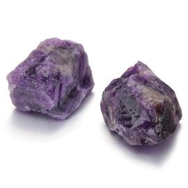 CrystalTears Amethyst Crystal Stone, Large 4.5-5.5cm Raw Purple Amethyst Rock Quartz Crystals for Peace, Anxiety Stress Relief, Rough Healing Stone for Reiki, Meditation, Decor,Crystal Gifts-2pcs
