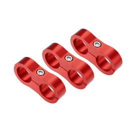 Hihaha 3pcs Aluminum Alloy AN10 Car Hose Separator Clamp Fuel Line Connector for Oil Fuel Hose Red Durable Material