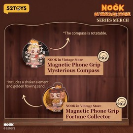 52TOYS NOOK Peripherals Kawaii Creative Gift Room Decor Desktop Decoration Gift for Birthday Party:_NOOK in Vintage Store Magnetic Phone Grip - Myster