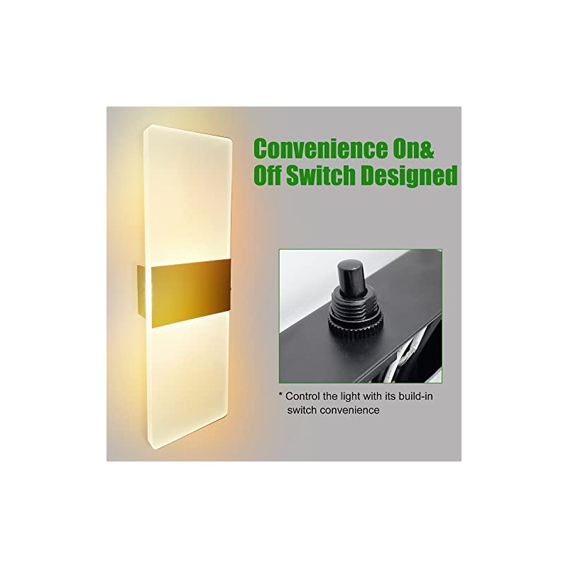 2Pack RV LED Wall Sconce with Switch, 12Volts RV Interior