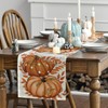 Artoid Mode Buffalo Plaid Orange Pumpkins Eucalyptus Fall Table Runner,