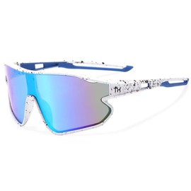 Tiokuko Kids Teens Sport Sunglasses, Polarized Baseball Sunglasses for Kids Age 6-16, UV400 Protection Youth Sunglasses for Cycling, Birthday Christmas Gifts for Girls Boys(TK10)