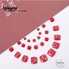 Sakytal Esmalte de uñas falsas con purpurina, color rojo, con