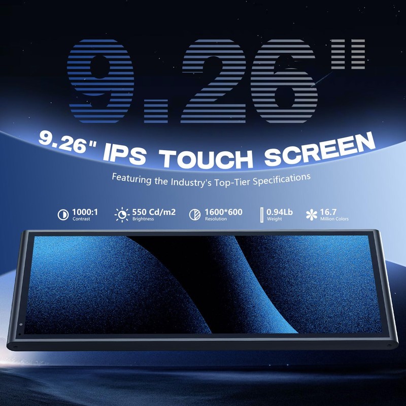 krunia 9.26" Wireless Portable Car Play Screen for Apple CarPlay