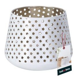 KOTARBAU® Lantern Stars Metal White Diameter 8 cm Height 9 cm Steel Openwork Tea Light Holder Lantern Table Decoration Tea Light Holder Large Tea Lights Metal Christmas Decoration