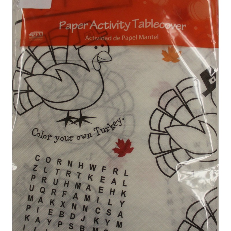 Thanksgiving Table Cloth Paper Childrens Activity Tablecover