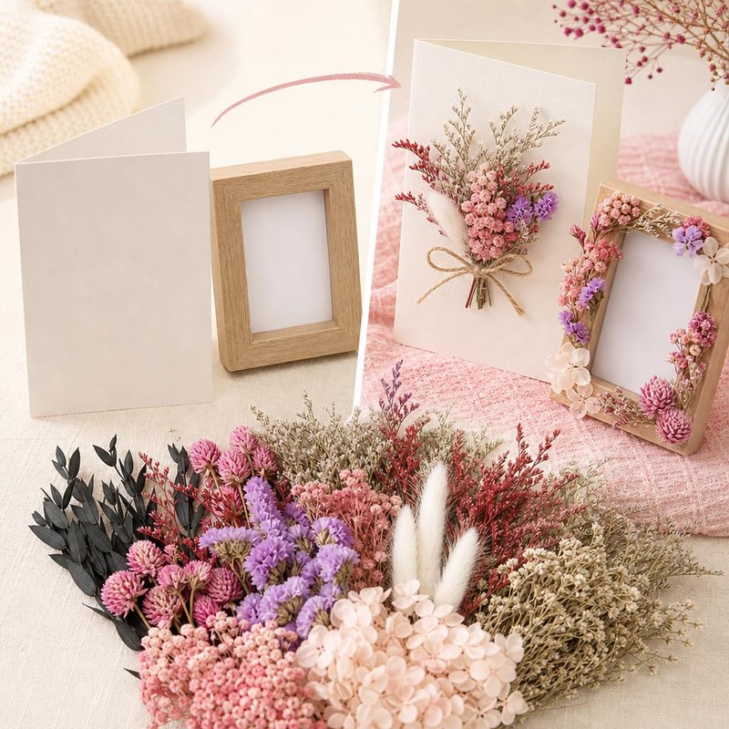Natural Dried Flowers for Crafts, Colourful Flower Kit for Resin