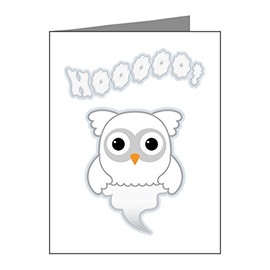 Truly Teague Note Cards (20 Pack) Spooky Little Ghost Owl