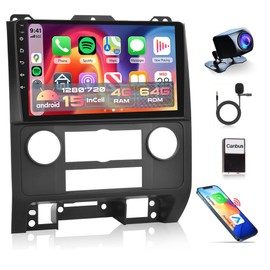 Rimoody Android 15 Car Radio Wireless Carplay for Ford Escape 2007-2012/Mazda Tribute 2007-2012, 4Core 4G+64G Car Stereo Android auto GPS 5G-WiFi EQ Bluetooth 9 Inch Touch Screen Backup Camera