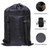 QUINTRA Black Backpack Laundry Bag with Shoulder Straps, Large Travel