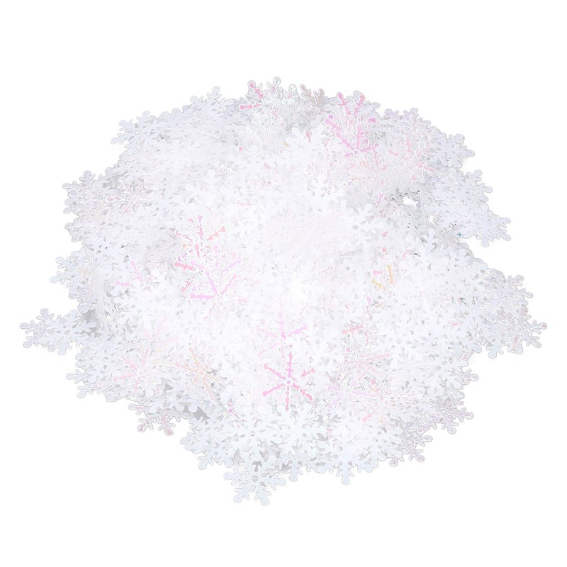 1000Pcs Snowflake Confetti 0.9in Vibrant Color Reusable Plastic Multi Purpose