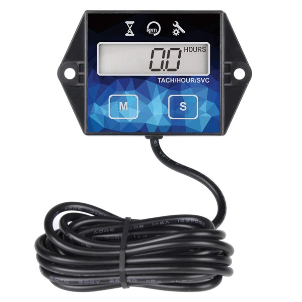 Runleader Small Engine Hour Meter, Digital Tachometer, Maintenance Reminder, Battery Replaceable, User Shutdown, Use for ZTR Lawn Mower Tractor Generator Marine Outboard ATV (1)