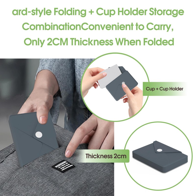 Lunarthos Silicone Collapsible Cup, Portable Foldable Travel Cup with Compact