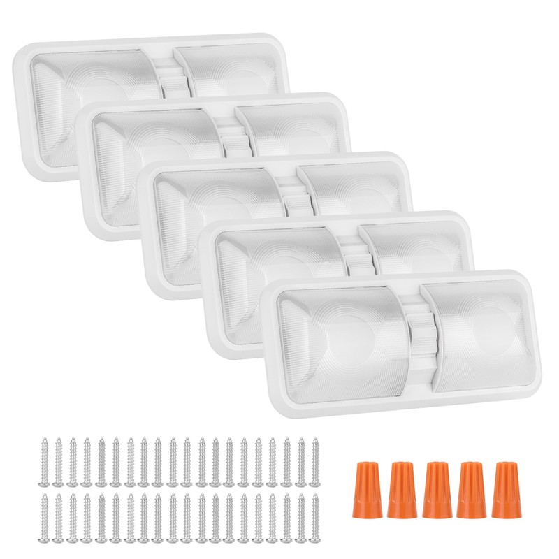 RVZONE 12V Led RV Ceiling 1100 Lumen Double Dome Light