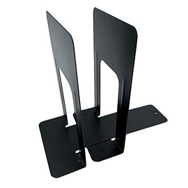 Huron Large 9" Steel Non-Skid Bookends, Pair, Black (1/3/8/24/72 pr) (1)