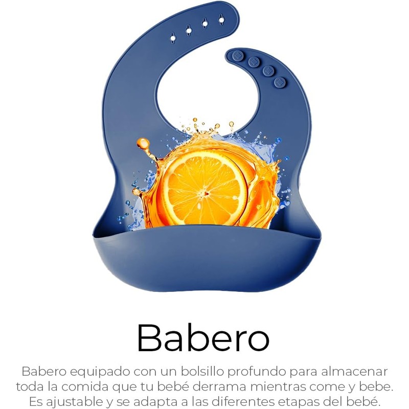 Juego de Platos y Cubiertos para Bebé de Silicona Raganet