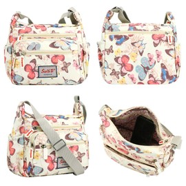 YYW Crossbody Bag for Women Multifunctional Shoulder Handbags for Daily Use Travel Work (Floral Beige)