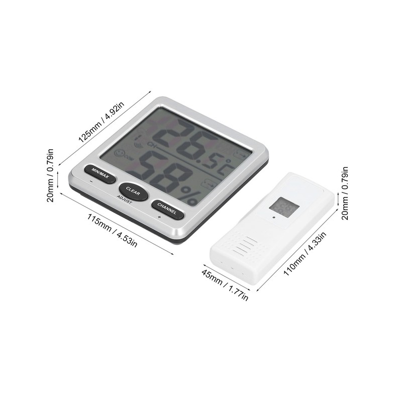 Wireless Thermometer Hygrometer Digital Temperature Humidity Monitor for Indoor Outdoor