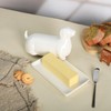Bicuzat Ceramic Dachshund Butter Dish with Lid, Butter Keeper Butter