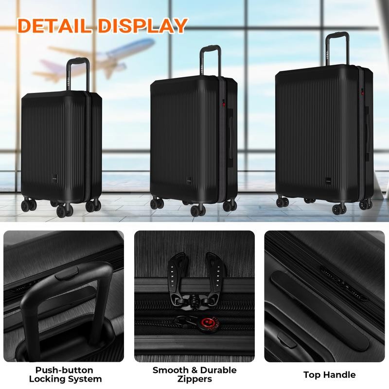 Verdi Luggage 24 Inch Checked - Expandable, Bottom Grip Design,