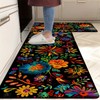 YWZDS Mexican Floral Kitchen Rugs Set of 2, Colorful Kitchen