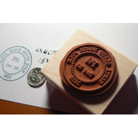 Dragonflylaser Postmark  Rubber  Stamp Santa Claus Noth Pole 1.5" WM P27