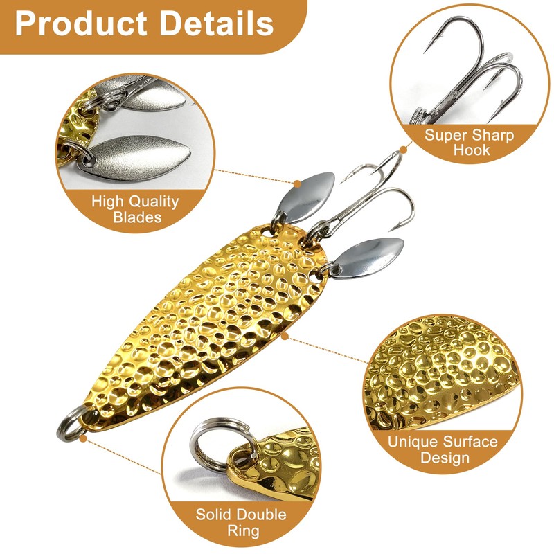 Effektiver Goldener Köder mit Zwei Rotierenden Blättern – Metall Angelköder